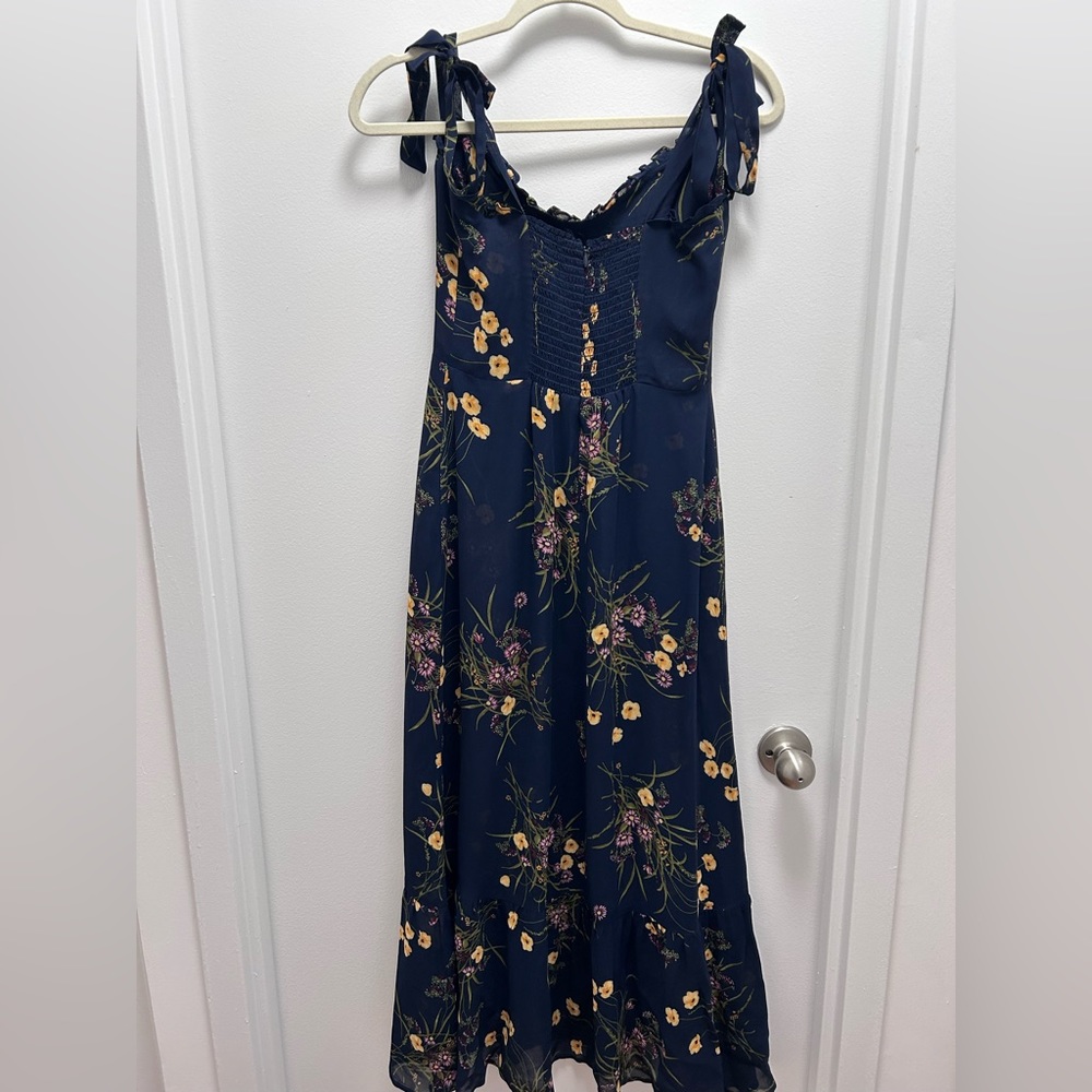 Reformation Navy Floral Midi Nikita Dress - Picture 4 of 9